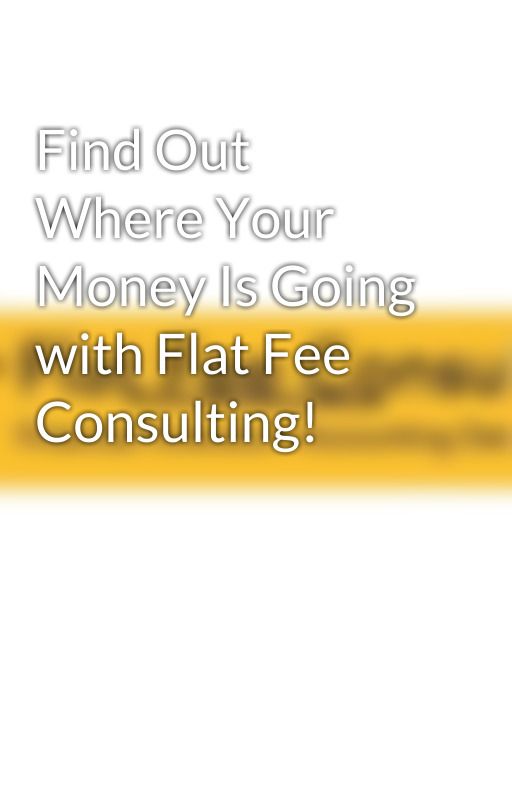 Find Out Where Your Money Is Going with Flat Fee Consulting! by flatfeeconsulting