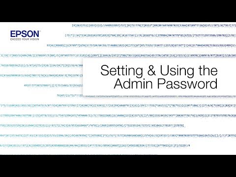 Epson WorkForce Pro Printers: Setting & using the admin password