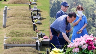 "할아버지 인사드리러 왔어요"…명절 맞은 호국원 성묘객 북적