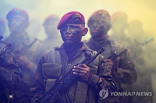 '오와 열 맞춰'…과태말라 '육군의 날' 기념 퍼레이드