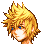 Roxas's battle sprite that shows him with darker shade of his hair.