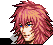 Marluxia's battle sprite that shows him with darker shade of his hair.