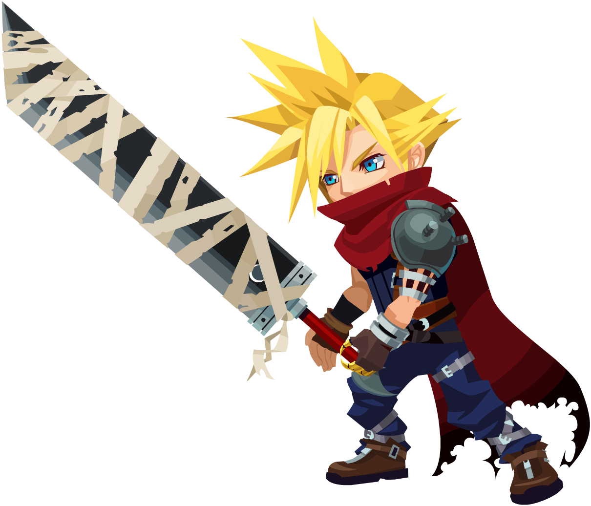 Cloud (Battle) KHX.png