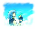 Riku holding a paopu fruit.