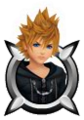 Roxas's sprite in Kingdom Hearts Magical Puzzle Clash.