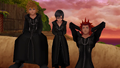 Xion, Axel, and Roxas talking on Destiny Islands.