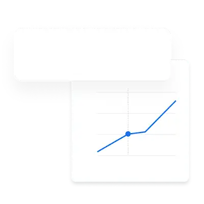 Beispiel einer Textanzeige für Wohnungseinrichtung, zusammen mit einem Diagramm, das Benchmarkdaten für einen bestimmten Zeitraum zeigt