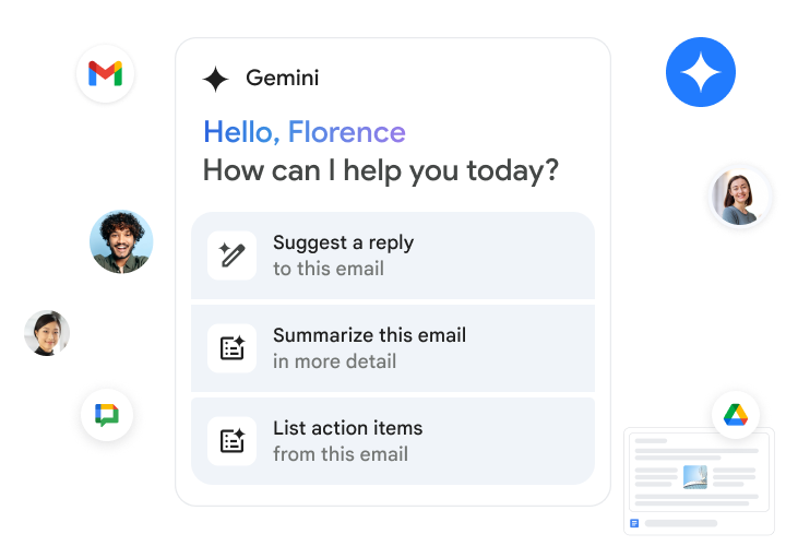 Gemini in Gmail unterstützt Nutzerinnen und Nutzer mit Formulierungsvorschlägen für Rückantworten, Zusammenfassungen von E‑Mails und der Auflistung von Aufgaben.