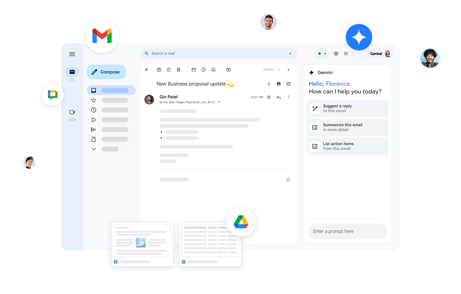 Gemini in Gmail unterstützt Nutzerinnen und Nutzer mit Formulierungsvorschlägen für Rückantworten, Zusammenfassungen von E‑Mails und der Auflistung von Aufgaben.