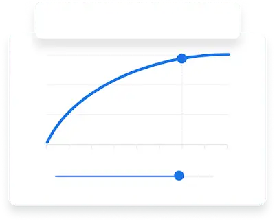 Ілюстрація із зображенням лінійного графіка, на якому показано рекламне охоплення з урахуванням статистики витрат аудиторії.