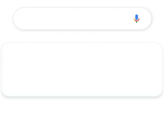 Ilustrație care arată un termen de căutare Google pentru decorațiuni interioare, care are ca rezultat un anunț relevant referitor la mobilă afișat în rețeaua de căutare.