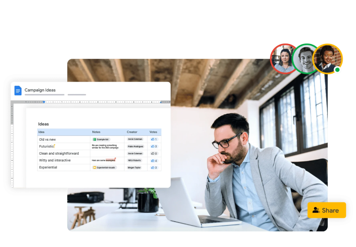 Diskusi ide kampanye menggunakan Google Dokumen 