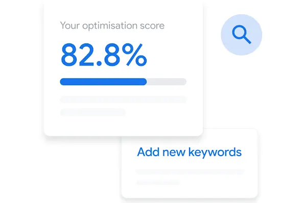 UI showing optimization score