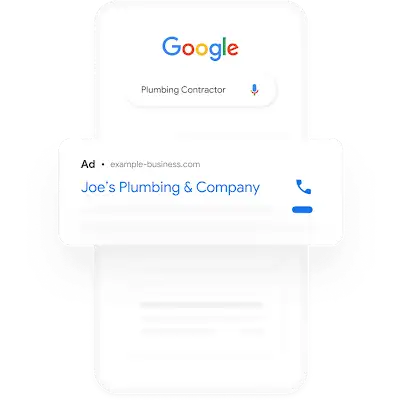 Example ad featuring a plumbing contractor