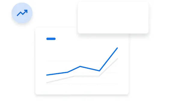 Wykres przedstawiający wzrost zainteresowania w czasie i odpowiadający mu wzrost liczby kliknięć.