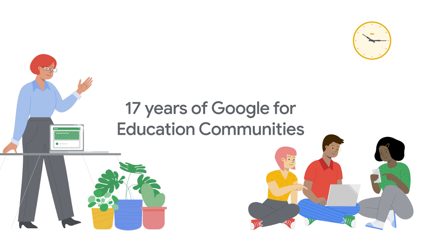 วิดีโอสำหรับดูข้อมูลเพิ่มเติมเกี่ยวกับโปรแกรม Google for Education Champions และประวัติความเป็นมาของชุมชนนักการศึกษาของเรา