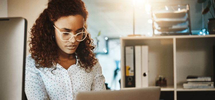 woman working at computer