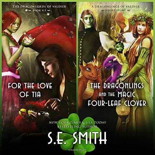 Diseño de la portada del título For the Love of Tia & The Dragonlings and the Magic Four-Leaf Clover