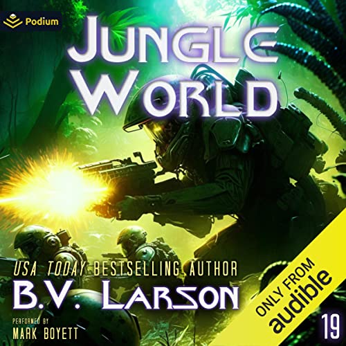 Jungle World Audiolibro Por B.V. Larson arte de portada