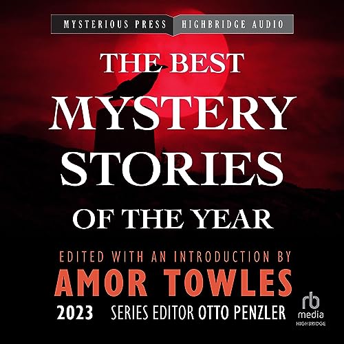 Diseño de la portada del título The Mysterious Bookshop Presents the Best Mystery Stories of the Year 2023