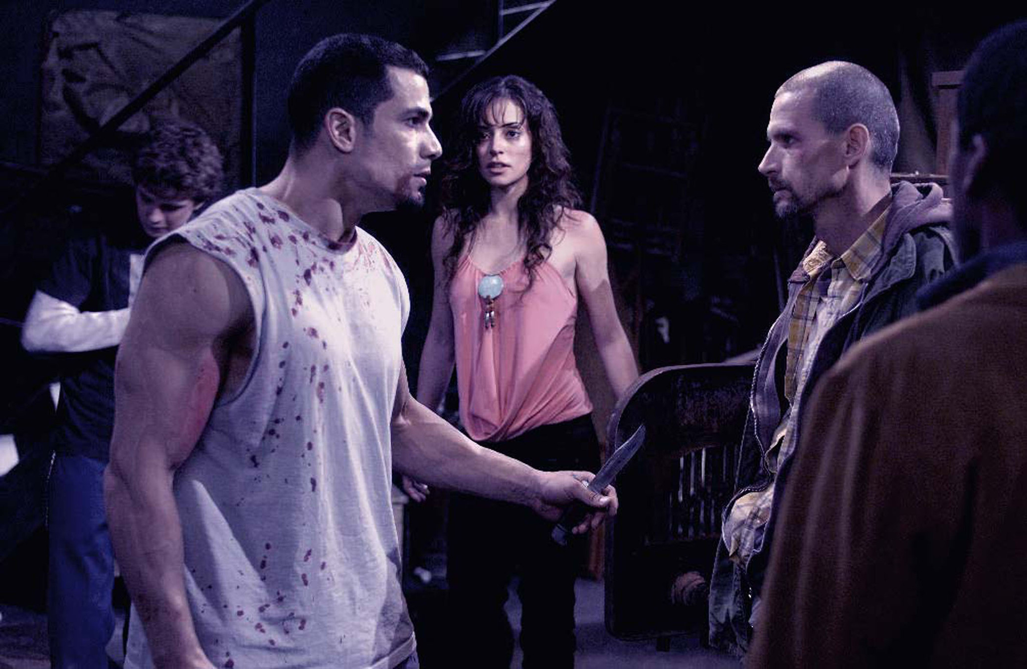 Timothy Burd, Erik Knudsen, Glenn Plummer, Emmanuelle Vaugier, and Franky G in Saw II (2005)