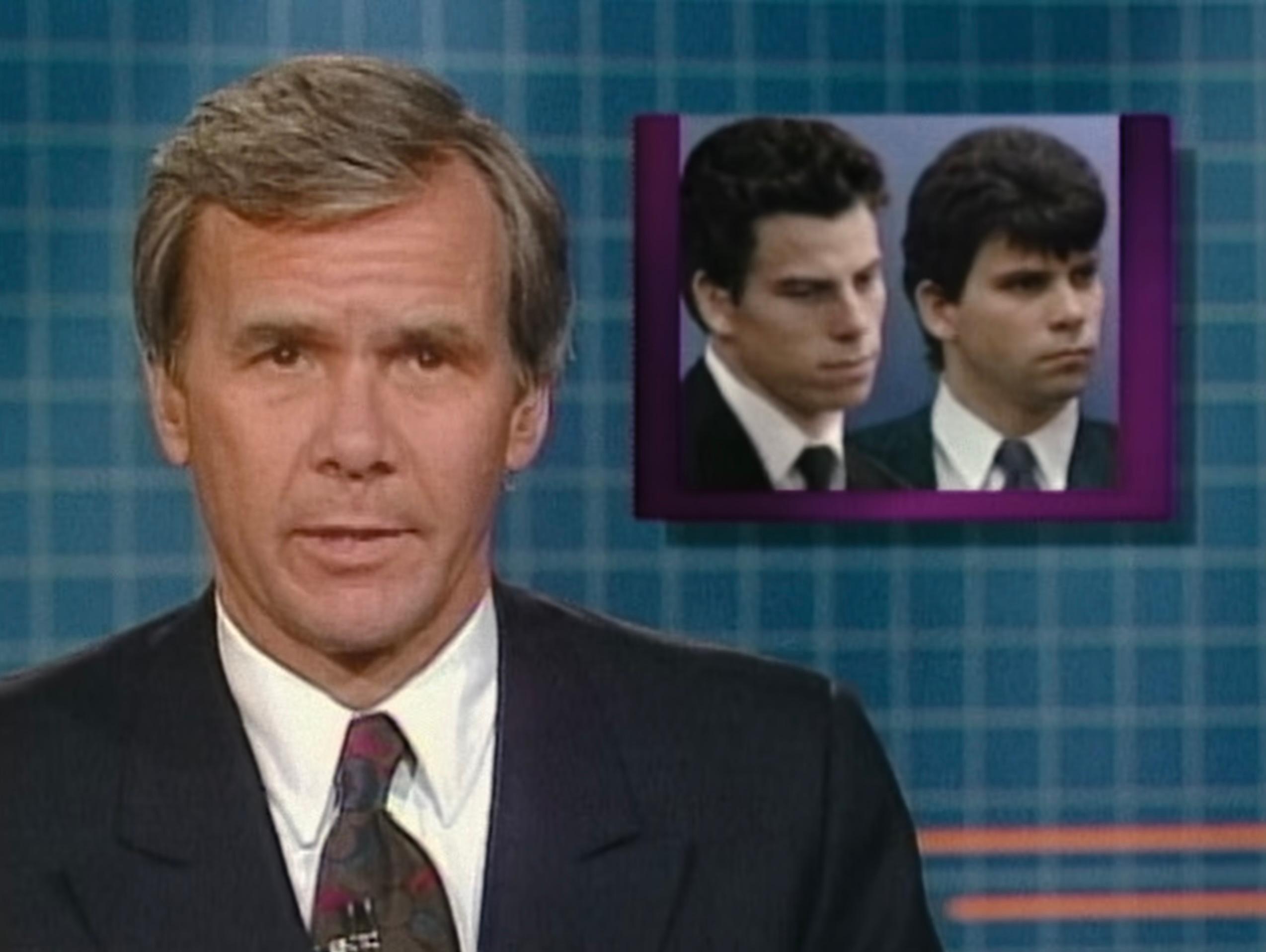 Tom Brokaw, Lyle Menendez, and Erik Menendez in The Menendez Brothers (2024)