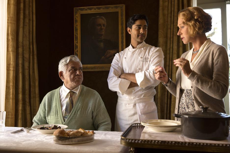 Helen Mirren, Om Puri, and Manish Dayal in The Hundred-Foot Journey (2014)