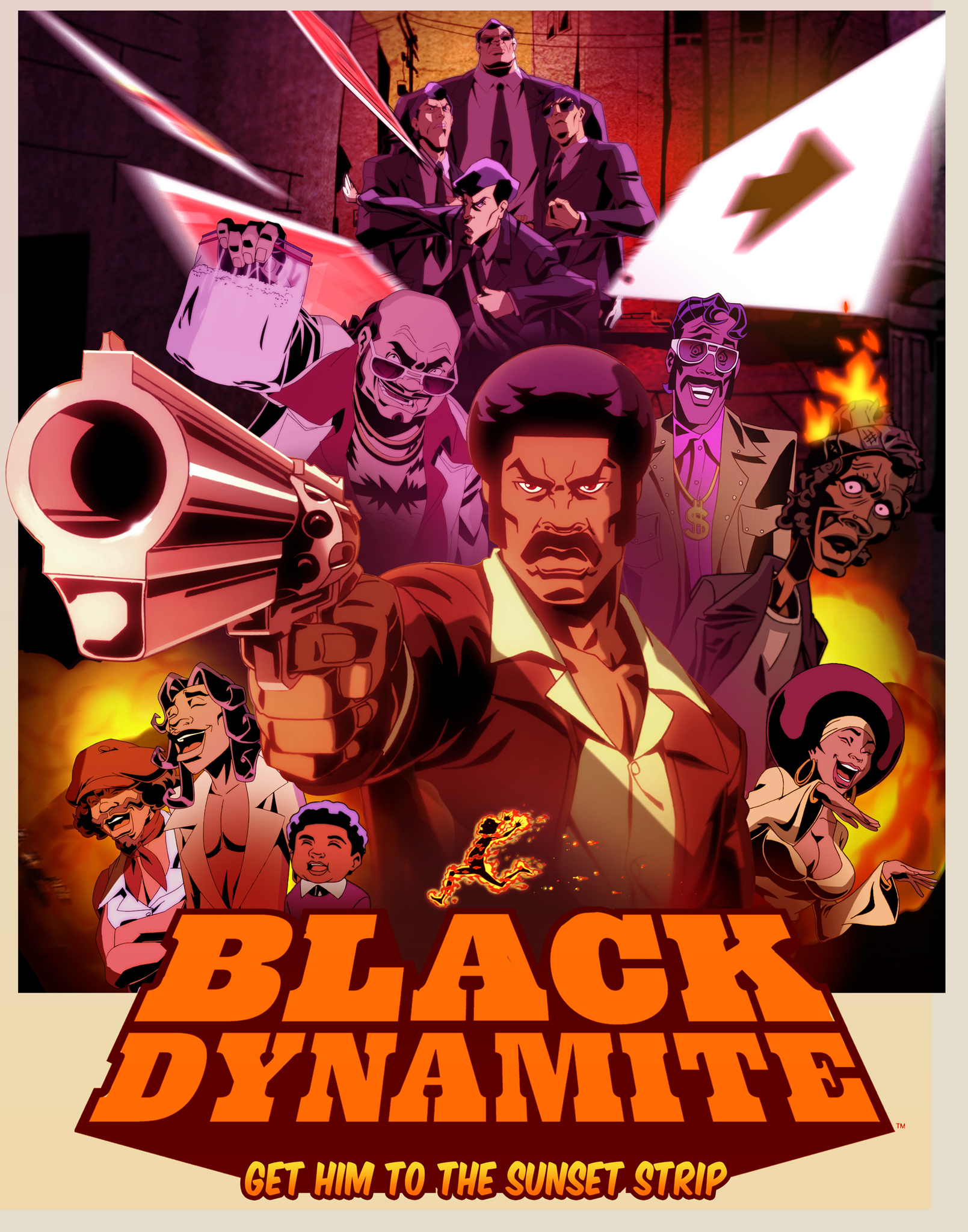 Kym Whitley, Tommy Davidson, Byron Minns, Michael Jai White, and Jimmy Walker Jr. in Black Dynamite (2011)