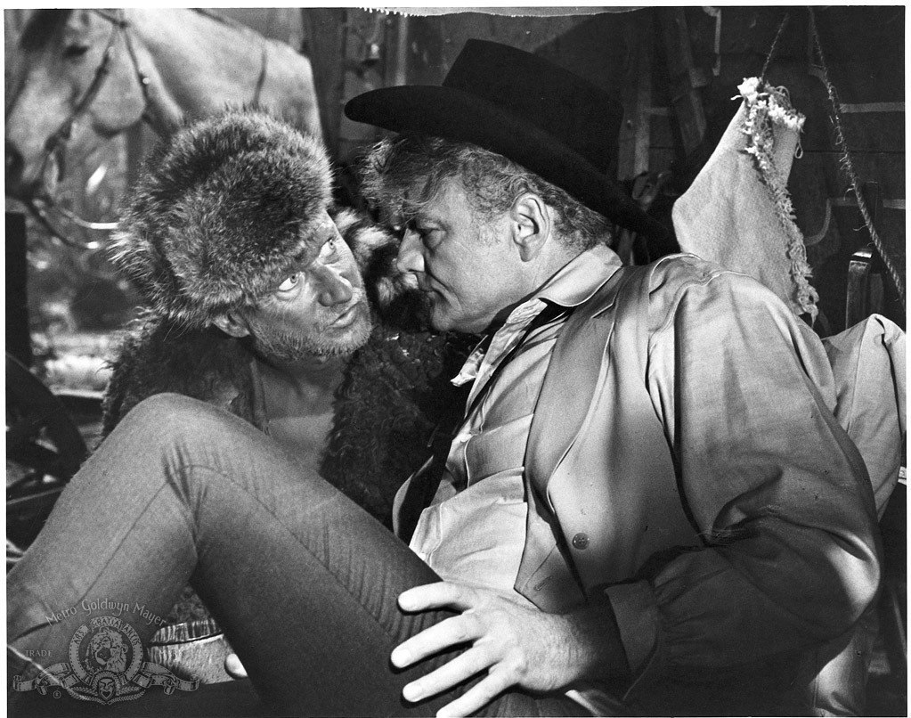 Donald Pleasence and Brian Keith in The Hallelujah Trail (1965)