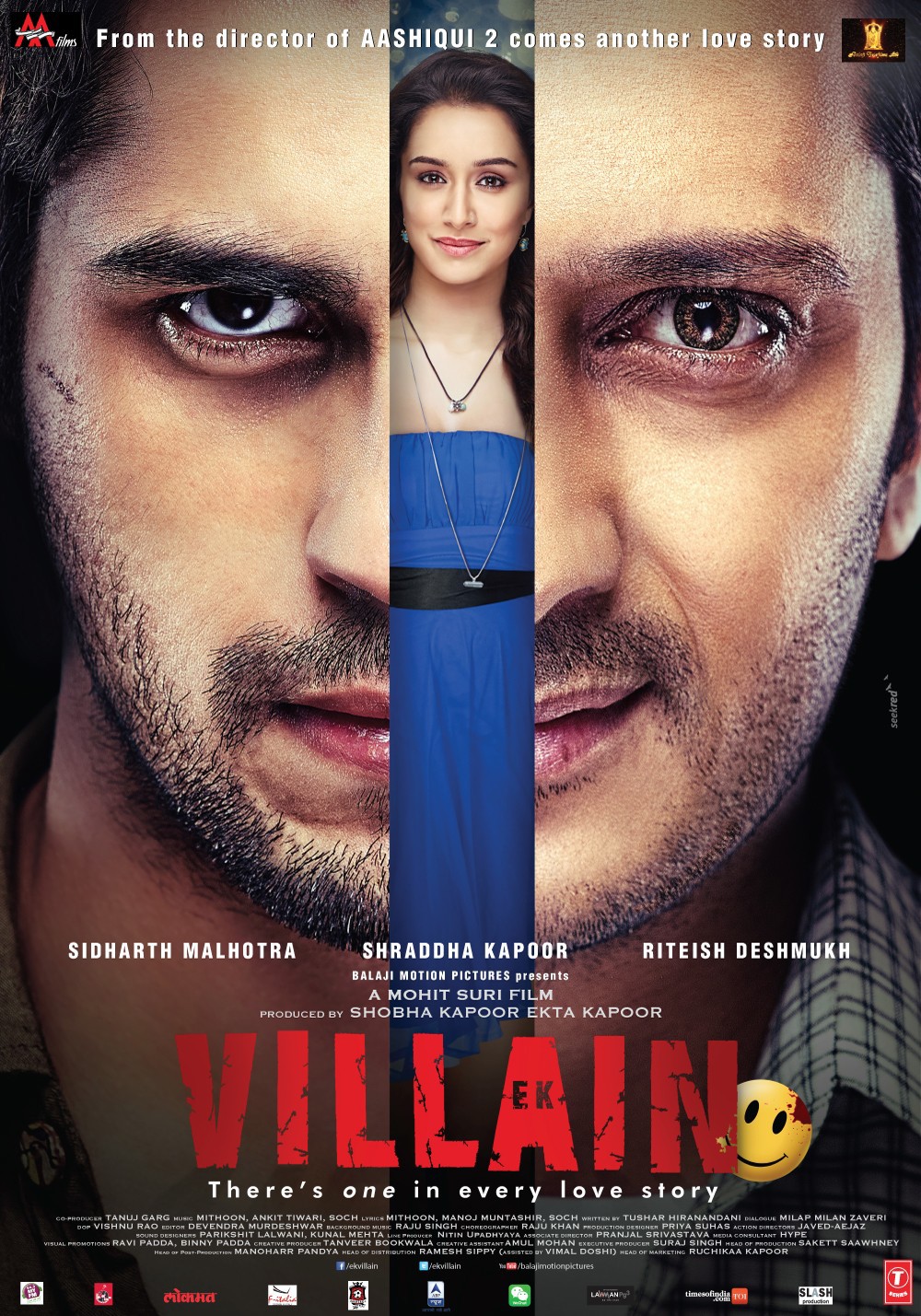 Riteish Deshmukh, Sidharth Malhotra, and Shraddha Kapoor in The Villain (2014)