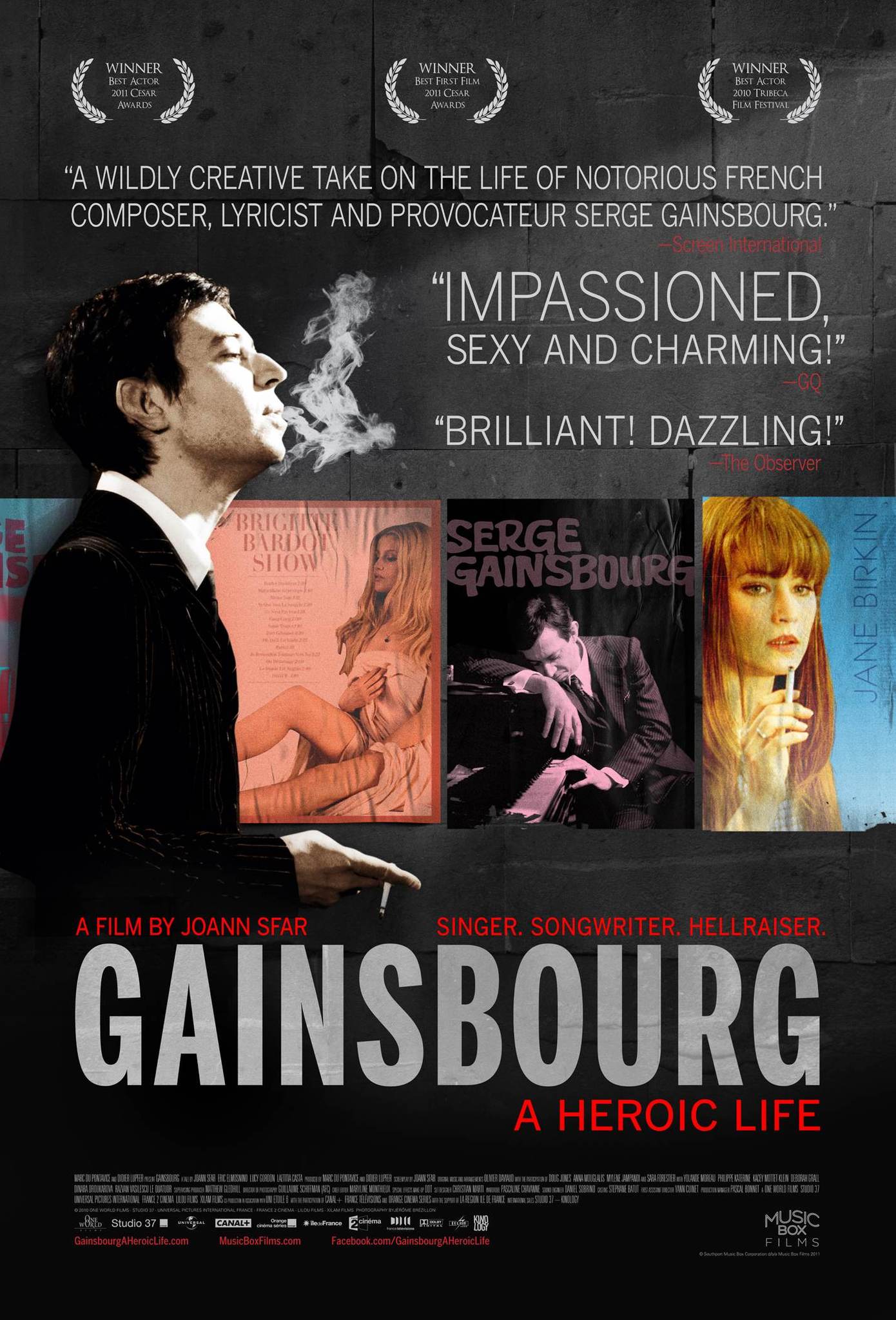 Laetitia Casta, Eric Elmosnino, and Lucy Gordon in Gainsbourg: A Heroic Life (2010)