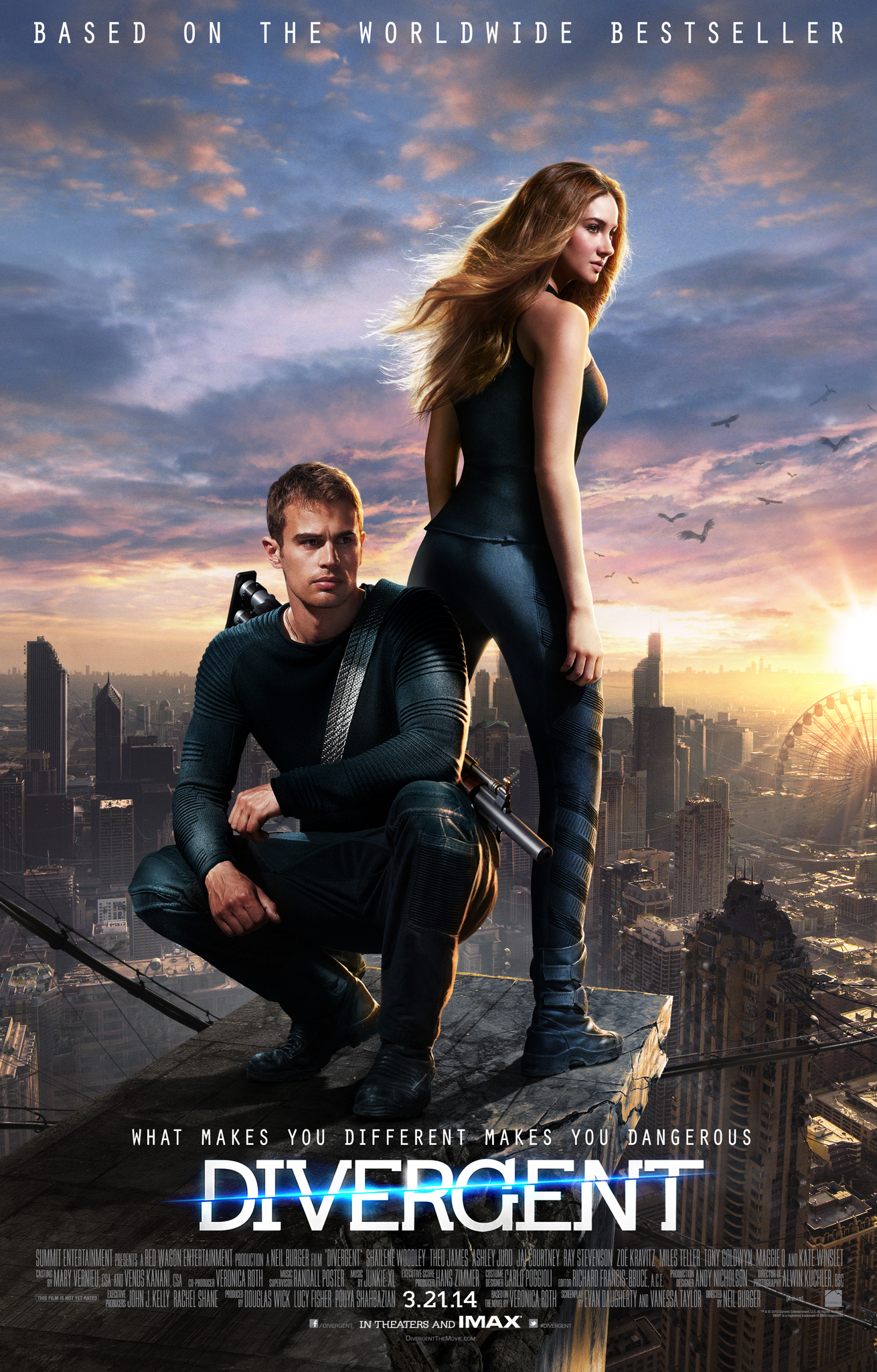 Shailene Woodley and Theo James in Divergent (2014)