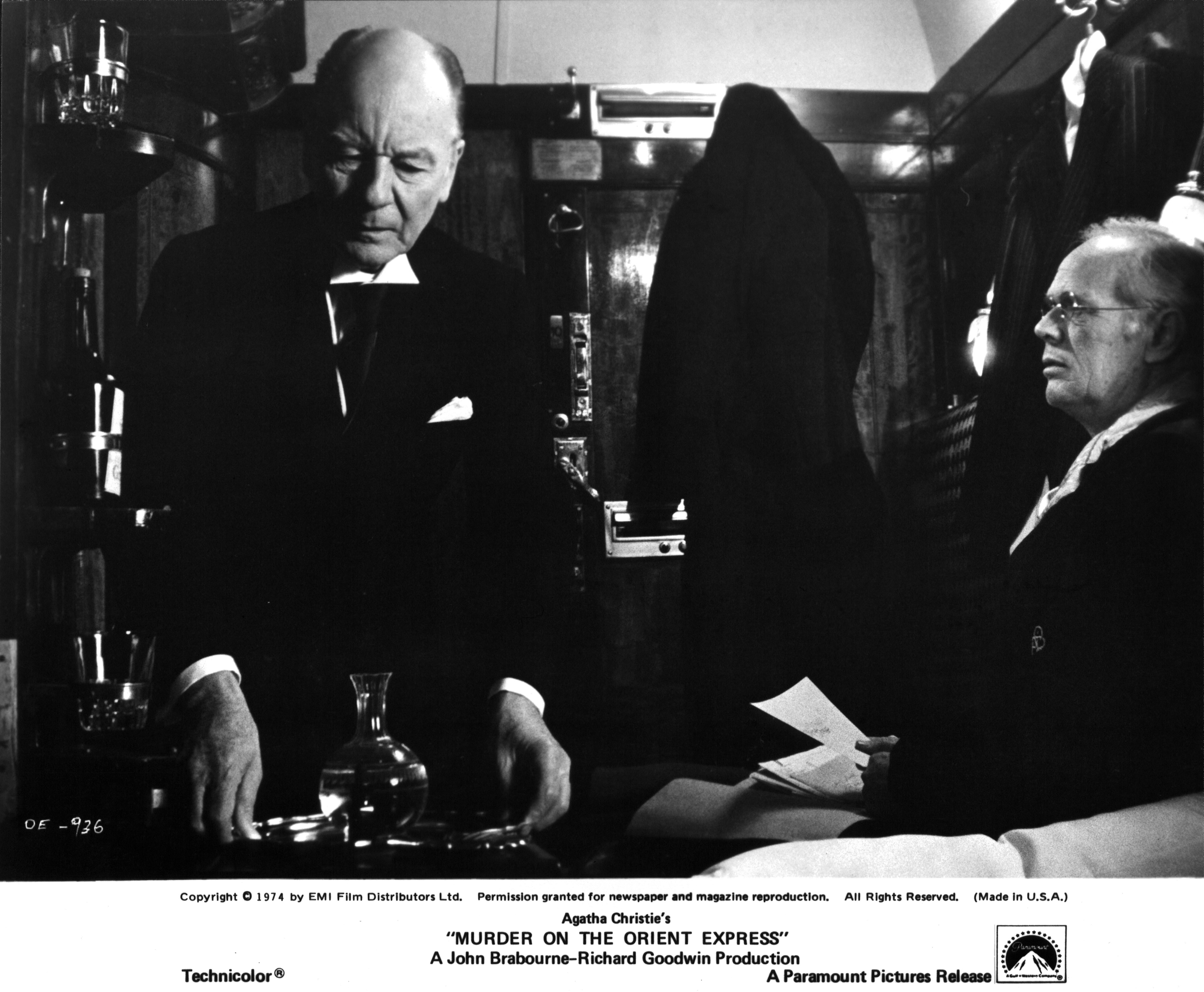 John Gielgud and Richard Widmark in Murder on the Orient Express (1974)