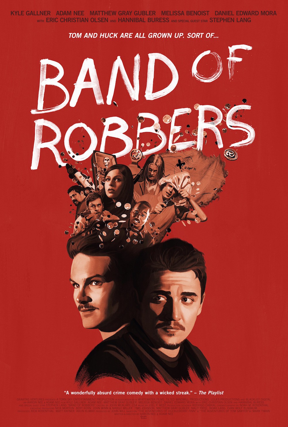 Kyle Gallner, Matthew Gray Gubler, Adam Nee, and Melissa Benoist in Band of Robbers (2015)