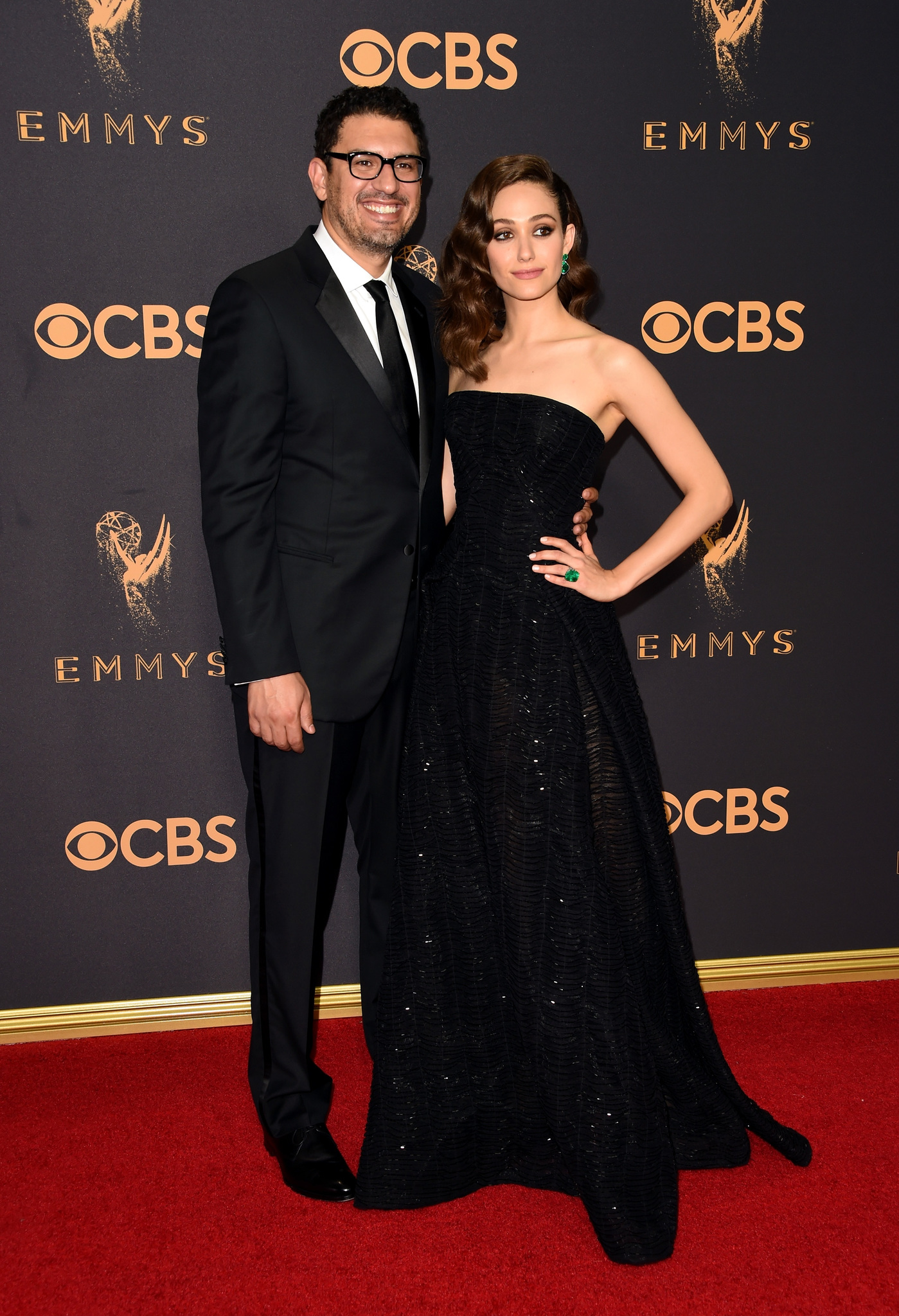 Emmy Rossum and Sam Esmail at an event for The 69th Primetime Emmy Awards (2017)