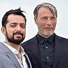 Mads Mikkelsen and Joe Penna at an event for Arctic (2018)