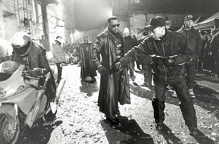 Jeff Ward with Wesley Snipes on the set of "Blade II"