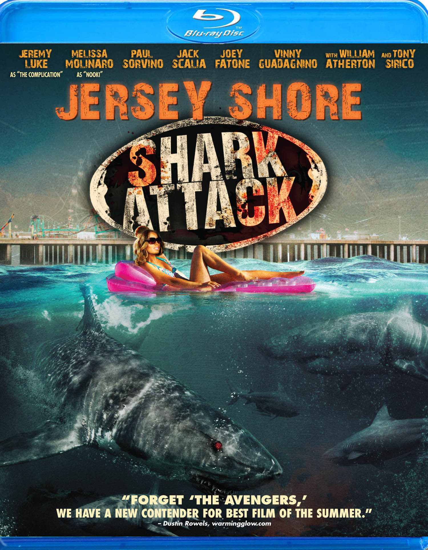 Paul Sorvino, William Atherton, Leigh Rachel Faith, Tony Sirico, Jeremy Luke, Gabrielle Christian, Ben Giroux, and Melissa Molinaro in Jersey Shore Shark Attack (2012)