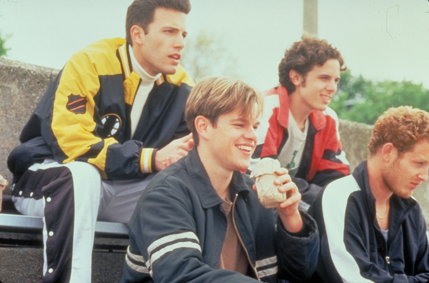 Ben Affleck, Matt Damon, Casey Affleck, and Cole Hauser in Good Will Hunting (1997)