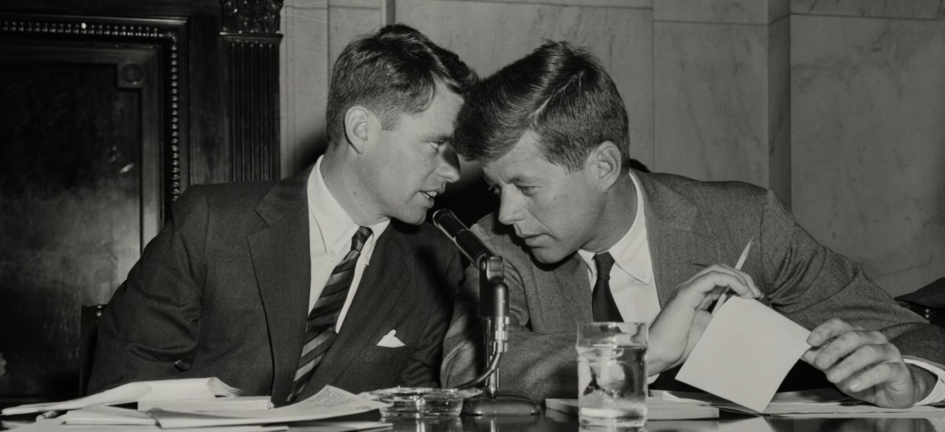 John F. Kennedy and Robert F. Kennedy in Turning Point: The Bomb and the Cold War (2024)