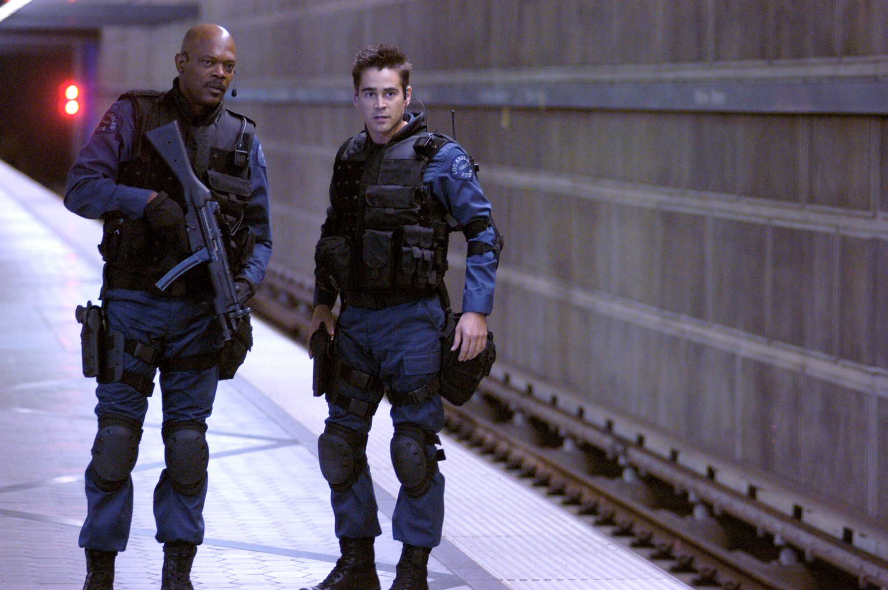 Samuel L. Jackson and Colin Farrell in S.W.A.T. (2003)