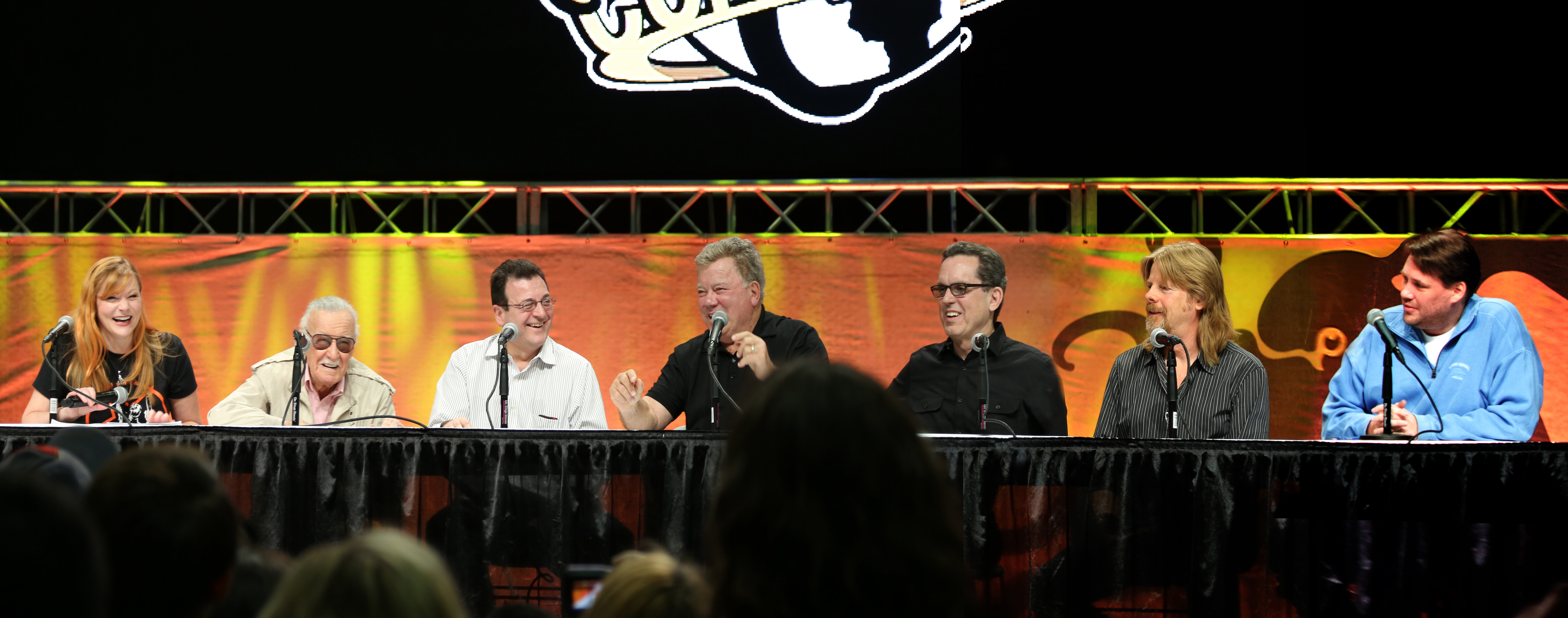 Los Angeles - Stan Lee's Comikaze Expo 2015. Panelists: (l-r) Jenna Busch (moderator), Stan Lee, Mariano Nicieza, William Shatner, Scott Liggett, Gary Laird, Ed Lang