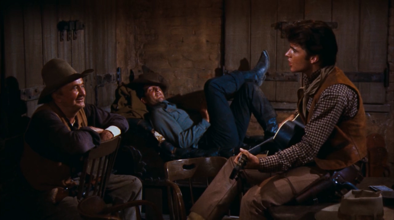 Walter Brennan, Dean Martin, and Ricky Nelson in Rio Bravo (1959)