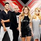 Rami Fortis, Ivri Lider, Shiri Maimon, Bar Refaeli, and Moshe Perez in The X Factor Israel (2013)