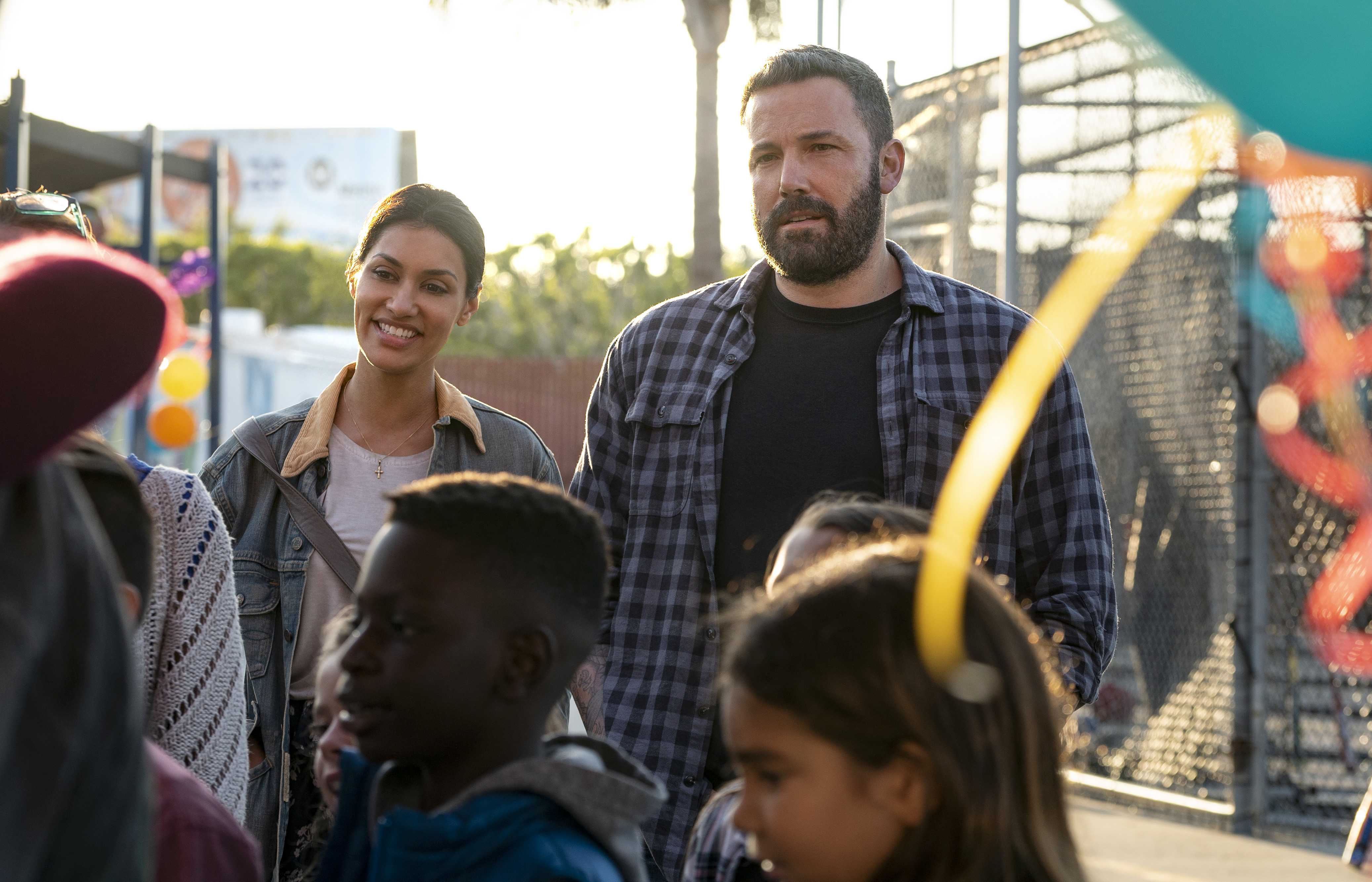 Ben Affleck and Janina Gavankar in The Way Back (2020)