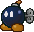 Sprite of a Bob-omb in Paper Mario: The Thousand-Year Door.