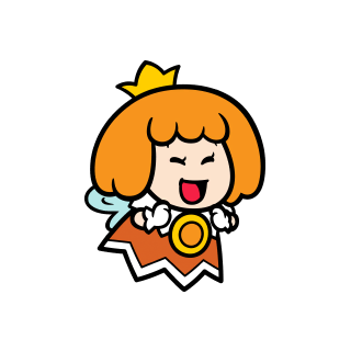 Happy orange Sprixie Princess stamp from Super Mario 3D World   Bowser's Fury.