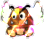 A shiny Paper Paragoomba's battle sprite from Mario & Luigi: Paper Jam.