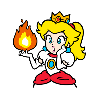 Fire Princess Peach stamp from Super Mario 3D World   Bowser's Fury.