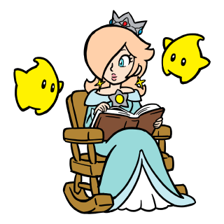 Rosalina and two Lumas stamp from Super Mario 3D World   Bowser's Fury.